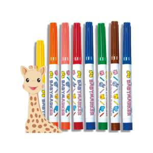 SES My First Baby Markers, set of 8 washable markers for kids, safe and easy to grip, with Sophie la Girafe - Marker