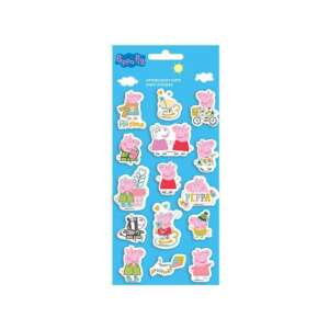 Peppa Pig 3D-Puffaufkleber, 10x22cm Bogen, mit Peppa Pig und ihren Freunden - Peppa Pig
