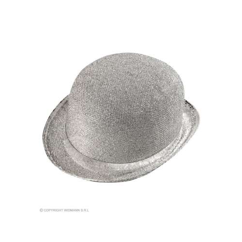 Ezüstszínű keménykalap, jelmezkalap, partikalap