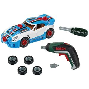 Assembled Bosch Ixolino Toy Race Car with Tools and Tires - DIY Craft Kit