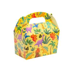 Dinosaurier-Geschenkboxen, 12er Pack, gelb mit Dinosauriermuster - Papiertüten & Papiersäcke