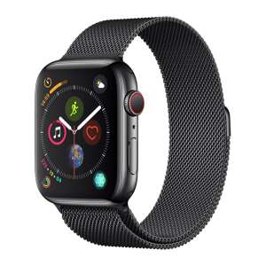 Apple Watch Series 5 40mm / Apple Watch Series 4 40mm / Apple Watch Series 3 38mm DEVIA ELEGANT pótszíj (egyedi méret, fém, milánói szíj, mágneses zár) FEKETE 64140995 - Okosóra szíj