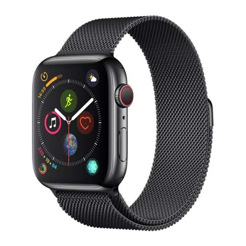 Apple Watch Series 5 40mm / Apple Watch Series 4 40mm / Apple Watch Series 3 38mm DEVIA ELEGANT pótszíj (egyedi méret, fém, milánói szíj, mágneses zár) FEKETE 64140995