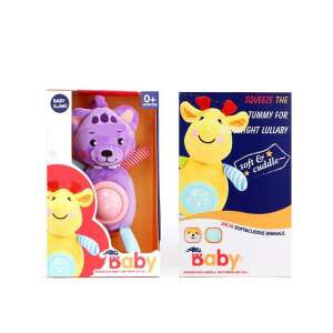Jucărie de pluș violet cu efecte luminoase și sonore, 30 cm, marca Baby Sunki - Plușuri interactive