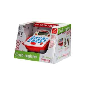 Home+Shopping cash register toy, red and white, with realistic functions, for kids - Shop Playset, Shopping
