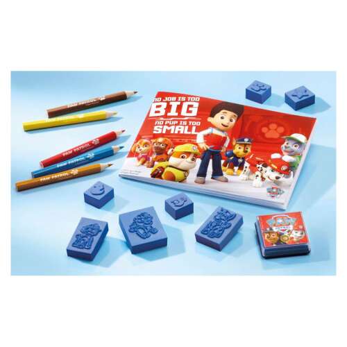Paw Patrol 2 in 1 Creativity Set, Ironing Beads and Stamp Set, Make it Yourself, 4+, includes stamps, pencils, notebook, ink, ironing beads, paper template, ironing paper, plate, instructions