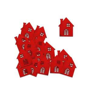 18 ornamente din lemn de casă roșii, 2,5x3 cm, pentru artizanat și decorare - Inscripții din lemn & elemente decorative