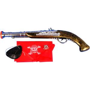 Pirate toy gun with accessories, pirate pistol, pirate set, pirate costume, pirate playset, pirate toy, pirate gun, pirate sword, pirate hat, pirate eye patch, pirate flag, pirate ring, pirate treasure - Toy Gun, Bullet