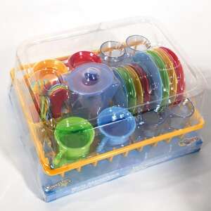 Playgo 30-dielna farebná sada na hranie v kuchyni, obsahuje poháre, taniere, kanvicu a mnoho ďalších - Playgo