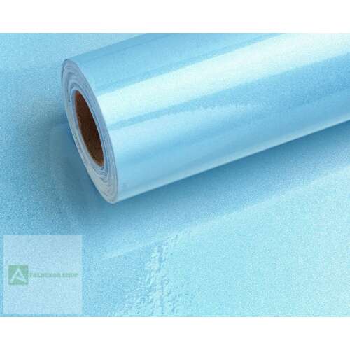 Világoskék csillámos öntapadó fólia tekercs