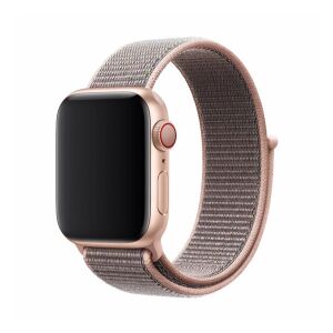 DEVIA DELUXE SPORT3 világos rózsaszín szőtt nylon pótszíj Apple Watch 42mm-hez - Devia