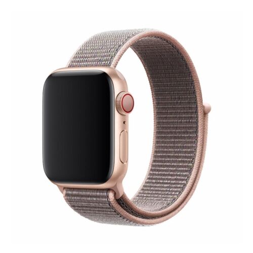 DEVIA DELUXE SPORT3 világos rózsaszín szőtt nylon pótszíj Apple Watch 42mm-hez