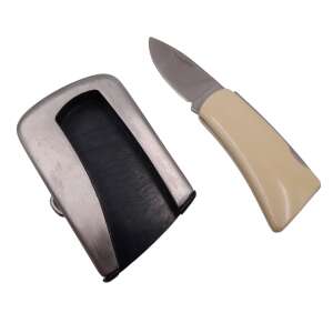 IdeallStore® Buckle Knife, Howdy Partner, Stainless Steel, 7 cm, Silver 64143924 - Hunting