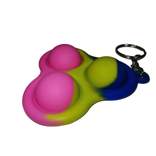 Pop It Keychain Set - Triangle Shape - Multi-colored Silicone Fidget Toy