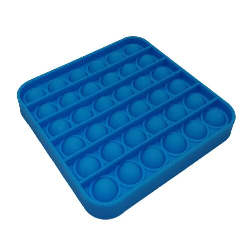 Stressz elleni játék, Pop, szilikon, négyzet alakú, 12,5 cm, kék
