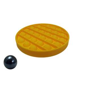 Stress-Relieving Pop It Toy, Silicone, 13 cm, Yellow, with Marble Ball 64145169 - Office accessory