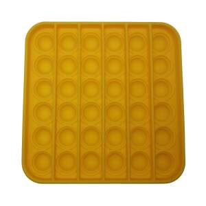 Anti-Stress Pop It Toy, Silicone, Square, 12.5 cm, Yellow 64145217 - Office accessory