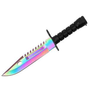 IdeallStore® Rainbow Spirit taktisches Jagdmesser, 32,5 cm, mit Scheide - Jagd- & Survivalmesser