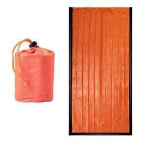 IdeallStore® Sleep Tight emergency thermal blanket, orange, 210x90 cm, with carrying pouch - Camping & Hiking