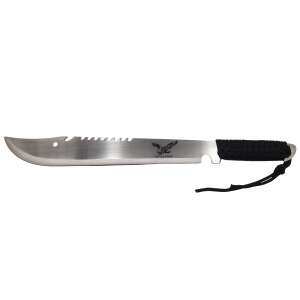 Maceta de vanatoare IdeallStore®, Eagle Knife, 49.5 cm, otel inoxidabil, argintiu, teaca inclusa 64145697 Motocoase