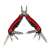 IdeallStore® mini multi-tool, Survival Instict, red, 9 functions, stainless steel, 14 cm, open, pliers, knife, saw, file