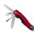 IdeallStore® mini wielofunkcyjne narzędzie, Survival Instict, czerwony, 9 funkcji, stal nierdzewna, 14 cm, otwarte, zbliżenie, piła, otwieracz do butelek, nóż, śrubokręt