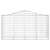 vidaXL horganyzott acél gabion kosár, ívelt, 40 db, 200x50x100/120 cm, kerítés, dekoratív, hangszigetelő