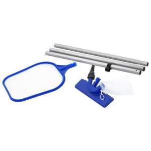 Set de curățare a piscinei Bestway Flowclear cu stâlp telescopic, plasă pentru frunze și cap de aspirație - Unelte de curățare manuală