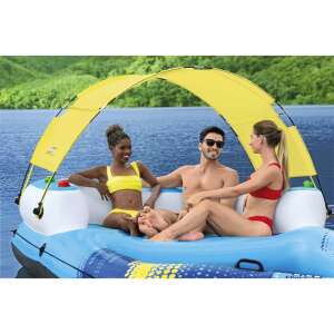 Bestway Hydro-Force floating island with canopy, for 3 people, blue and yellow - Beach mattress