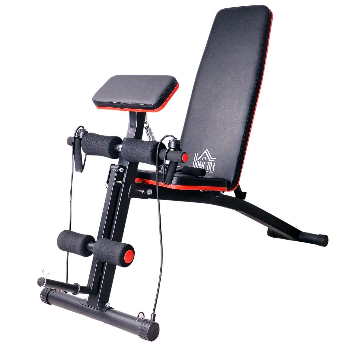 Homcom A91-062, Multifunkcionális fitneszpad, állítható háttámla, 54 x 160 x 106 cm, acél, fekete
