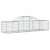 vidaXL horganyzott acél gabion kosár, 11 db, 200x50x40/60 cm, elülső nézet