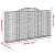 vidaXL horganyzott acél gabion kosár, 4 db, ívelt, 300x30x160/180 cm, kerítés, dekoratív, hangszigetelő, méretek