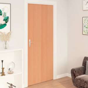 vidaXL 2 db japán tölgyszínű öntapadó PVC ajtófólia 500 x 90 cm, ajtófólia felhelyezve egy ajtóra egy nappaliban - Tapéta