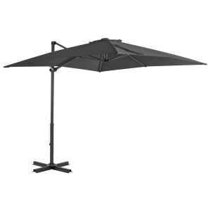 vidaXL umbrelă de soare cantilever gri antracit cu stâlp din aluminiu, 250 x 250 cm - Umbrele de plajă