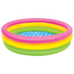 Intex Sunset aufblasbarer Pool, 3 Ringe, rosa, gelb, grün, 114 x 25 cm - Intex