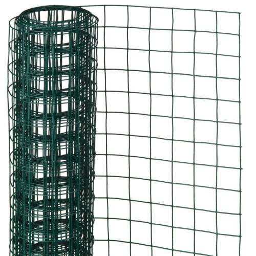 Nature green square mesh plastic coated steel wire mesh 1x5 m 25 mm