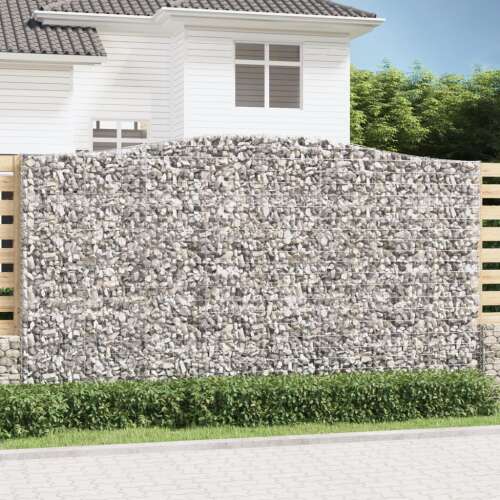 Gabion Kosár Íves Szett 2 db kővel töltve kerti kerítésként - Kerítéselem