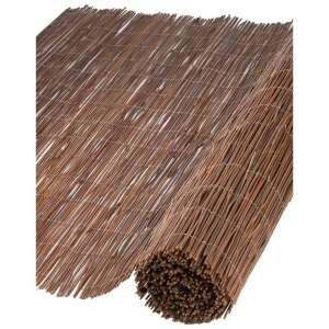 Nature 10 mm thick garden willow fence 1 x 3 m, rolled up, natural look, wind and sun protection - Fence element