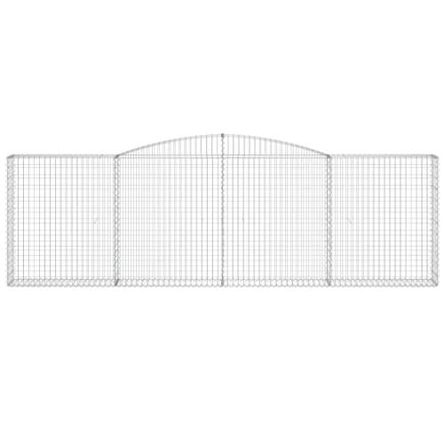vidaXL horganyzott acél gabion kosár, ívelt, 400x30x120/140 cm, kerítés, dekoratív, hangszigetelő - Kerítéselem