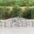 Gabion fal kővel, 2 db, 400x30x60/80 cm, horganyzott acél, ívelt