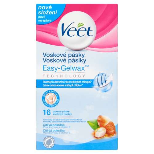 Benzi epilatoare gel de ceara pentru piele sensibila Veet Easy-Gelwax 16buc 31741866