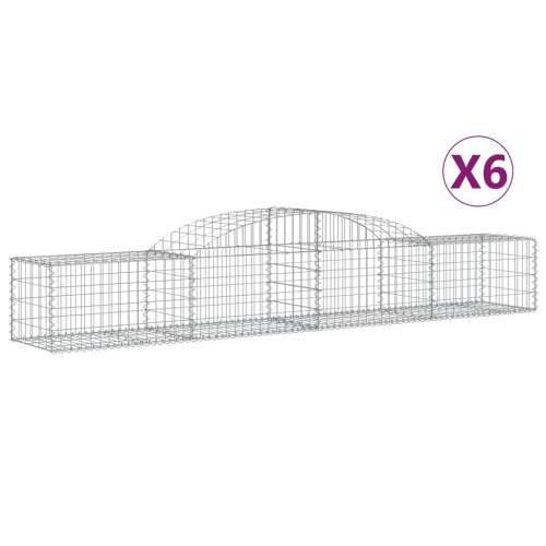 6 db horganyzott acél gabion kosár, 300x50x40/60 cm, ívelt kialakítás - Magaságyás