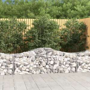 vidaXL 30 piece galvanized steel gabion basket, 200x50x60/80 cm, filled with stones, garden decoration - Fence element