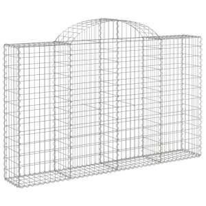 vidaXL galvanized steel gabion basket, 18 pieces, arched, 200x30x120/140 cm, garden fence, decorative wall, sound insulation - Raised Garden Bed