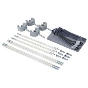 Intex pool canopy parts, including poles, clips, and a storage bag - Intex Pool Cover