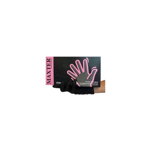 Nitril-Handschuhe aus puderfreiem Gummi m 100 Stück/Karton maxter schwarz
