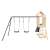 Solid pine playhouse with slide and swings 64312880
