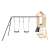 Solid pine playhouse with slide and swings 64312880