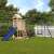 Solid pine playhouse with slide and swings 64312880