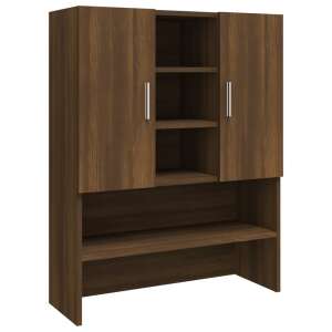 Oak-colored cabinet with two doors and shelves, 70.5 x 25.5 x 90 cm - Bathroom cabinet